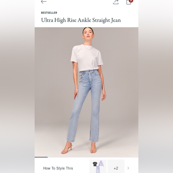 Ultra High Rise Ankle Straight Jeans - Picture 4 of 14